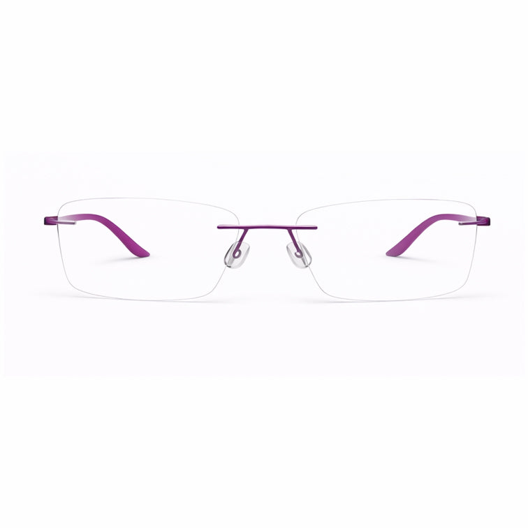 Elegant Purple Temple Rimless Eyeglasses - Refined Lightweight Frame-zoom-