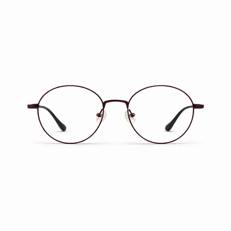 Round Prescription Eyeglasses - Brown-zoom-