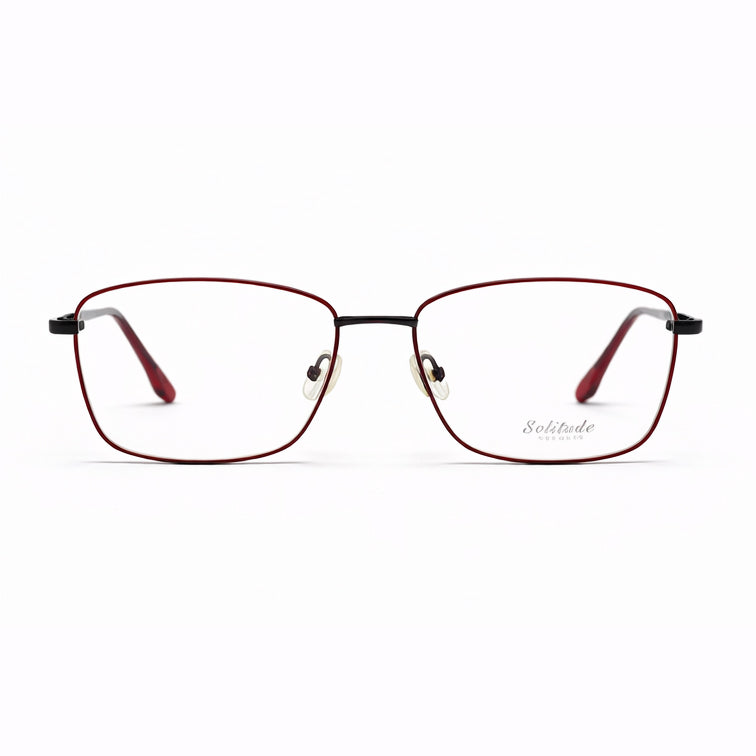 Rectangle Metal Frame Glasses - Red