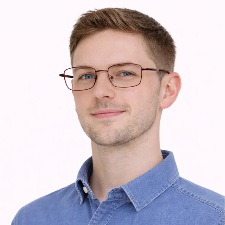Rectangle Metal Frame Glasses-5