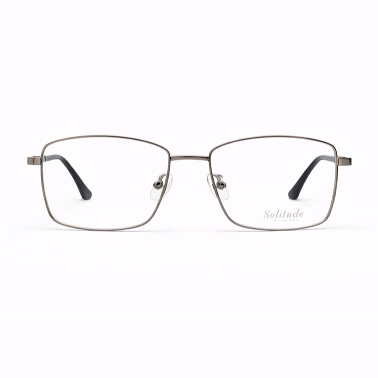 Rectangle Metal Frame Glasses - Silver