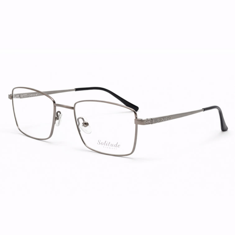 Rectangle Metal Frame Glasses - Silver