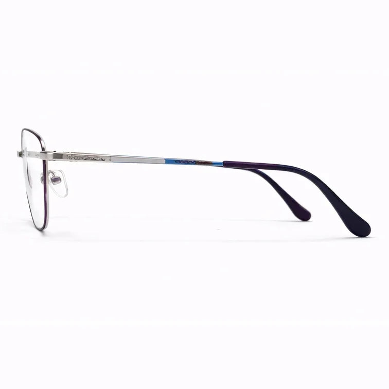 Rectangle Metal Frame Glasses - Brown-zoom-