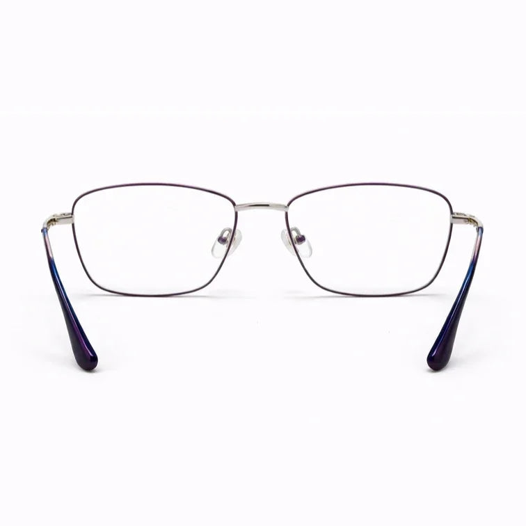 Rectangle Metal Frame Glasses - Brown-zoom-4
