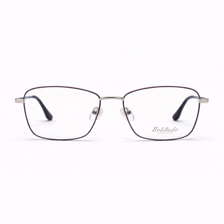 Rectangle Metal Frame Glasses - Brown