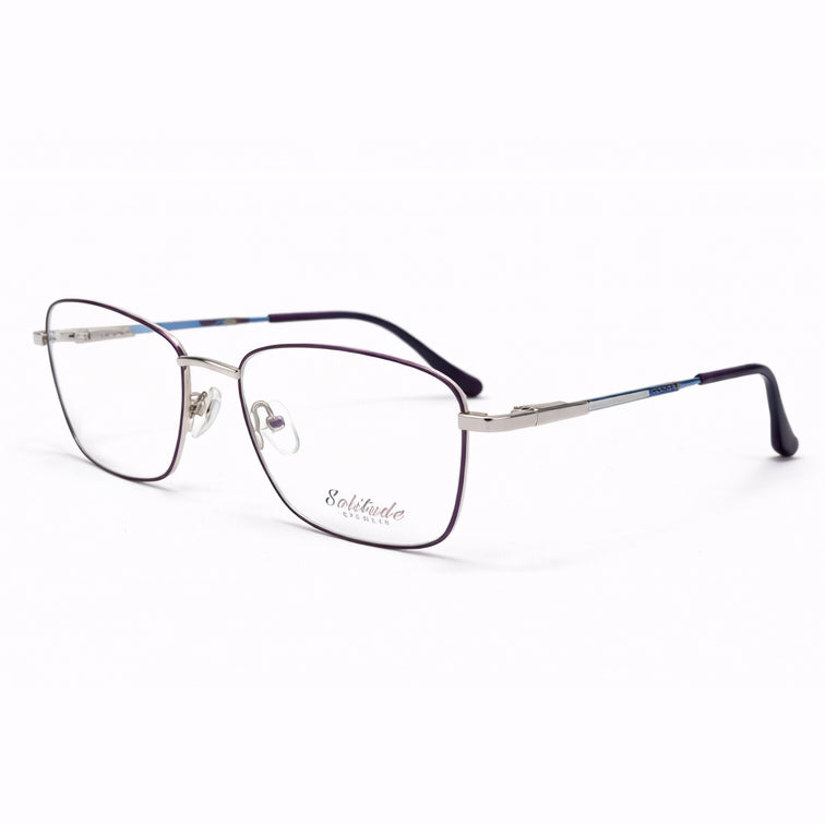 Rectangle Metal Frame Glasses - Brown
