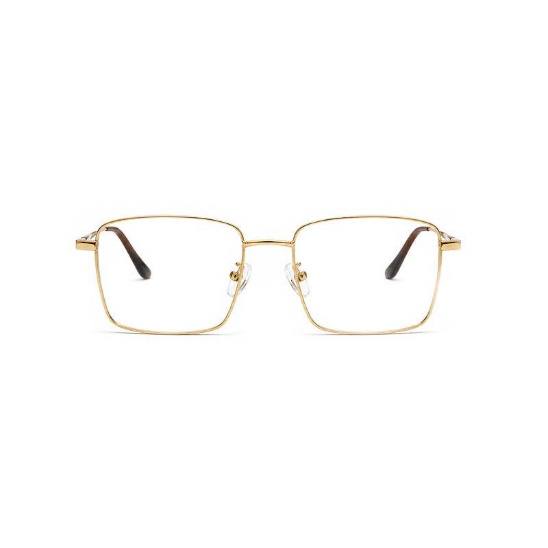 Prestige Optical Frame - Gold Metal Rectangular Eyeglasses-zoom-1