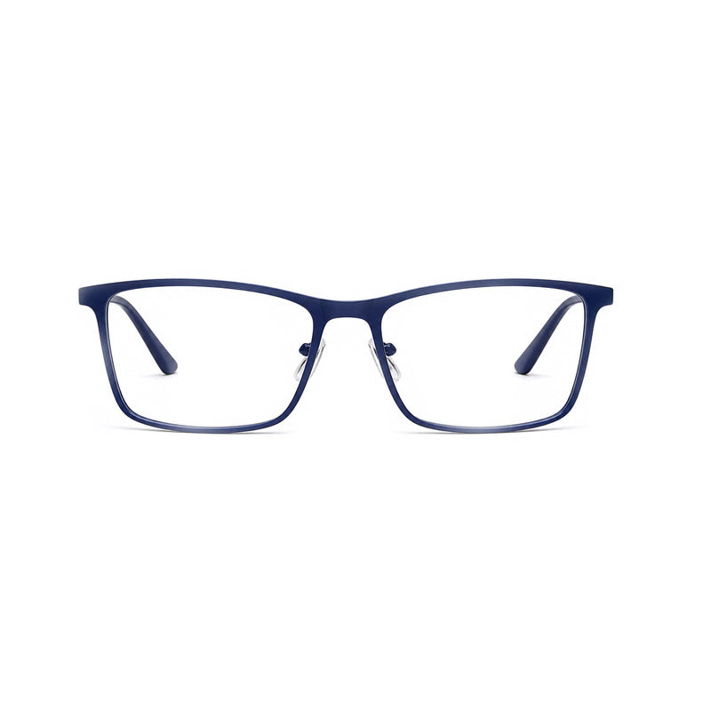 Rectangle Eyeglasses - Navy Blue Lightweight Metal Frame