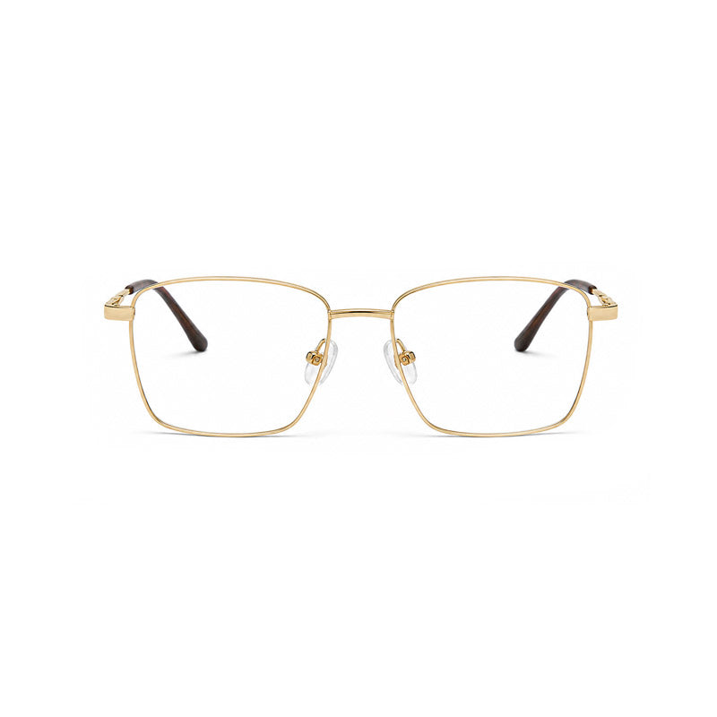 Signature Optical Frame - Gold Metal Square Eyeglasses-zoom-1