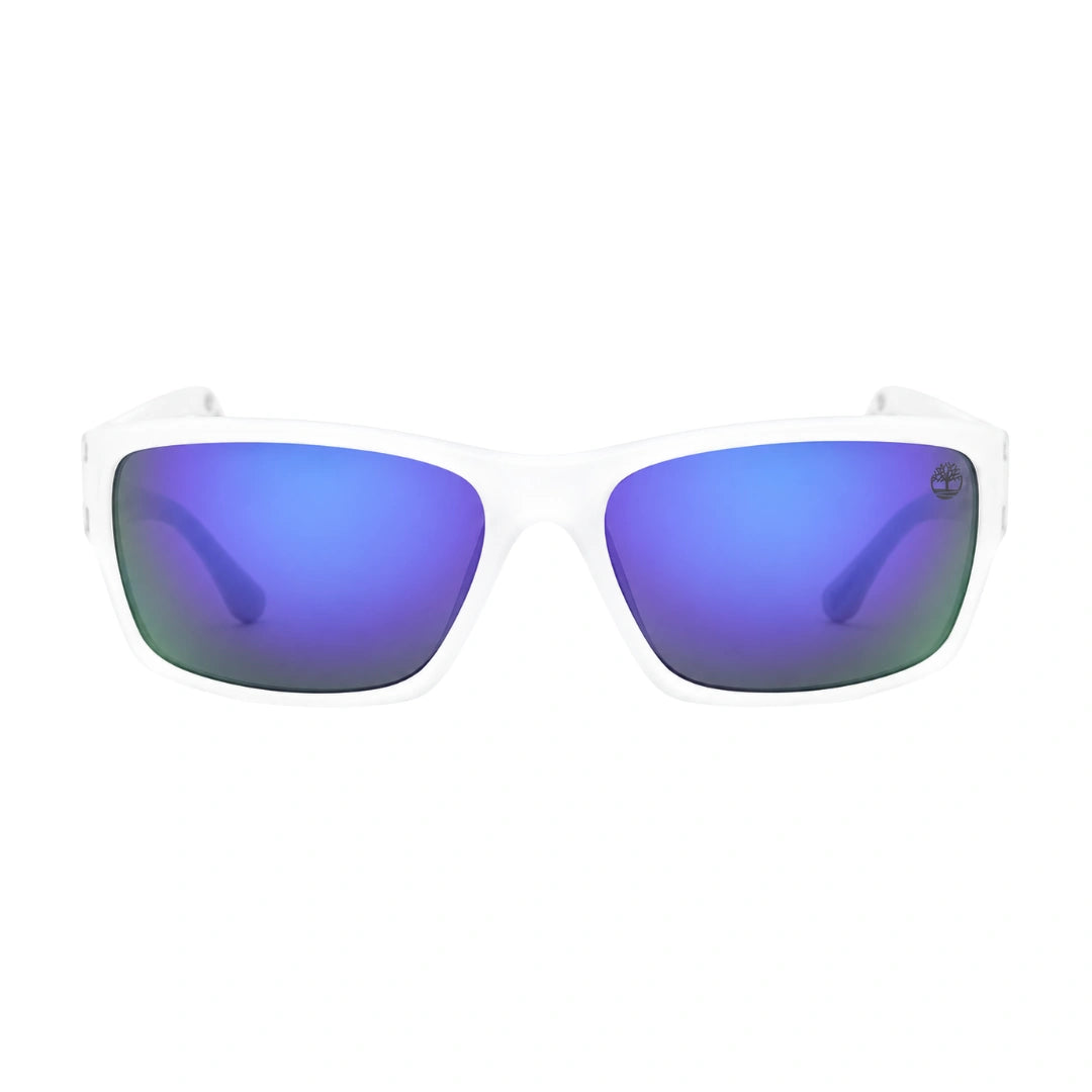 Timberland TB00017 | White Rectangular Blue-Purple Mirrored Sunglasses