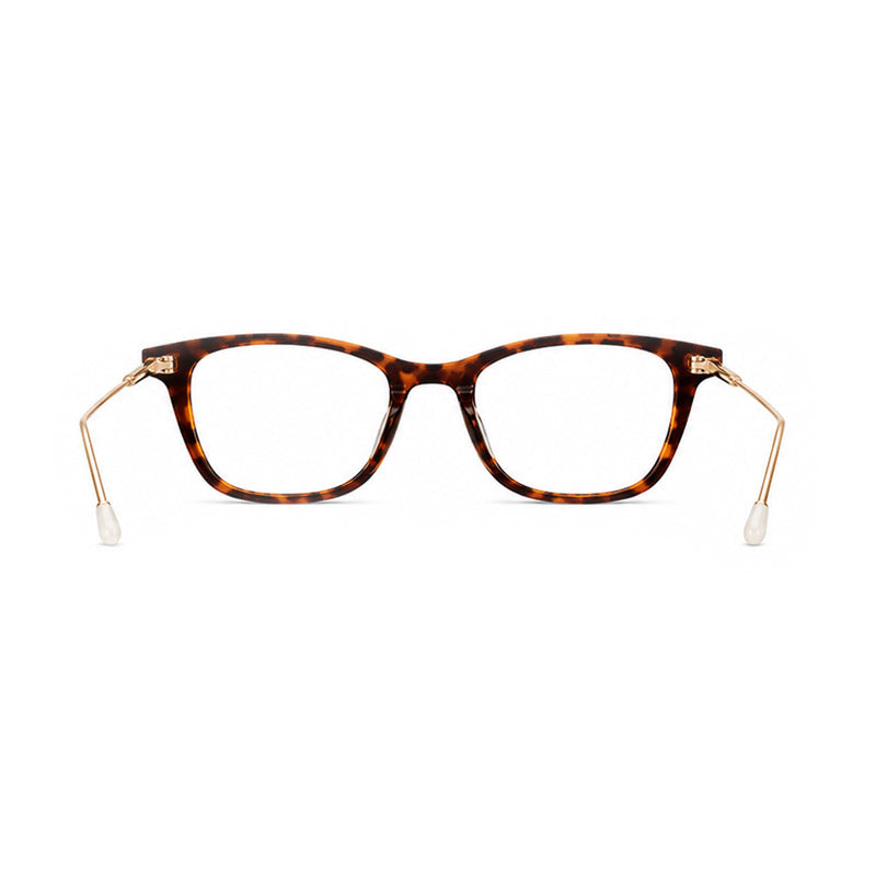 Tortoise Round Eyeglasses with Gold Metal Temples-zoom-5