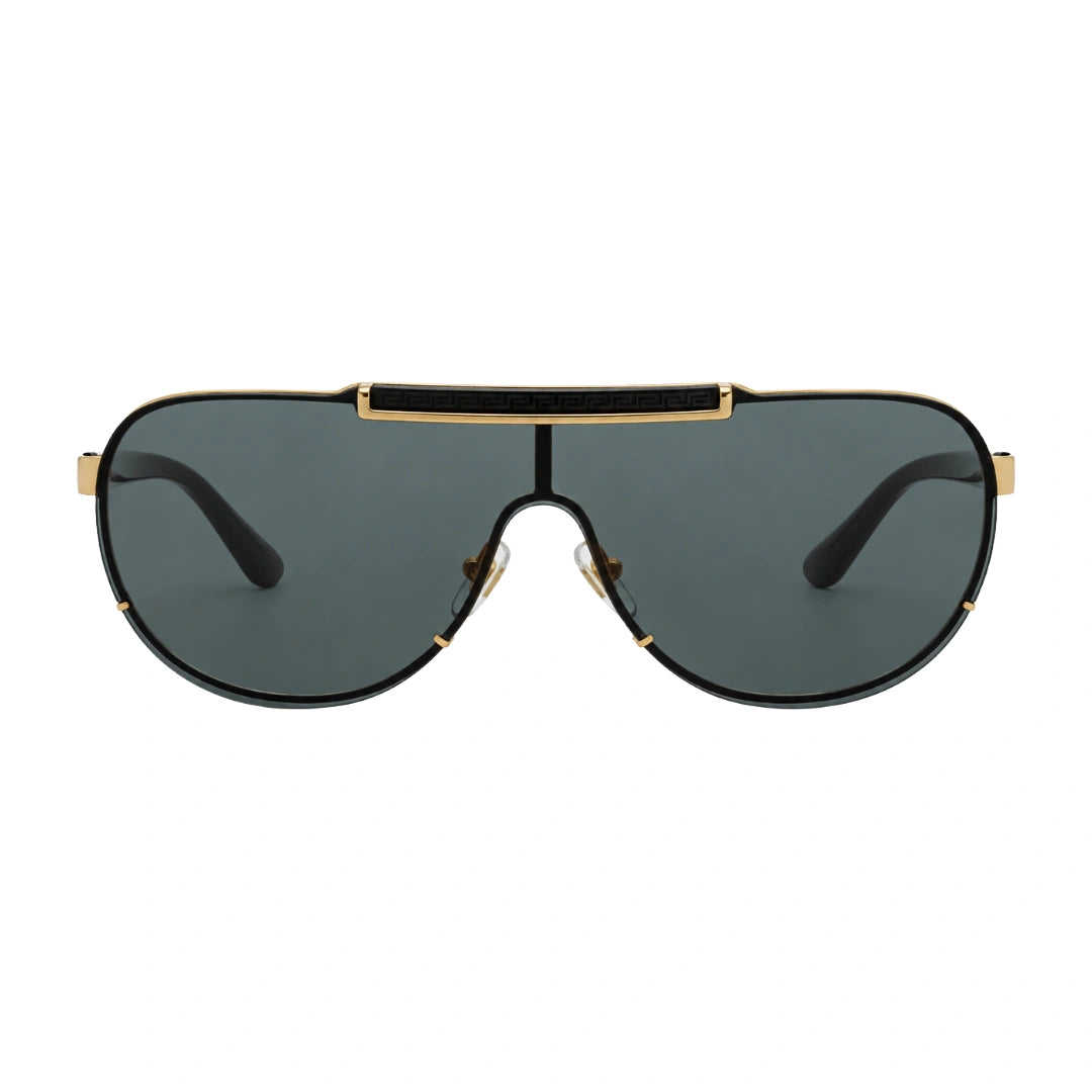 Versace VE2140 | Shield Sunglasses with Greek Key Browbar