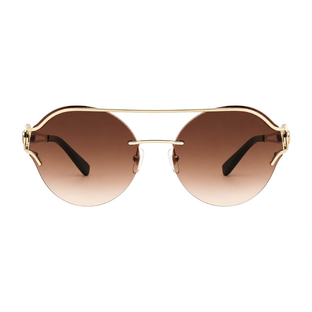 Versace VE2184 | Oversized Round Metal Browline Sunglasses
