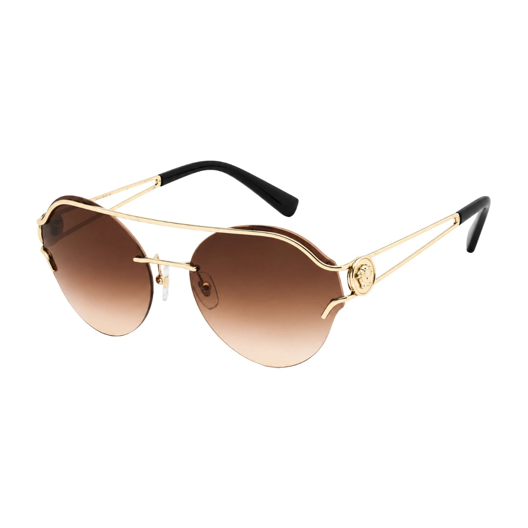Versace VE2184 | Oversized Round Metal Browline Sunglasses