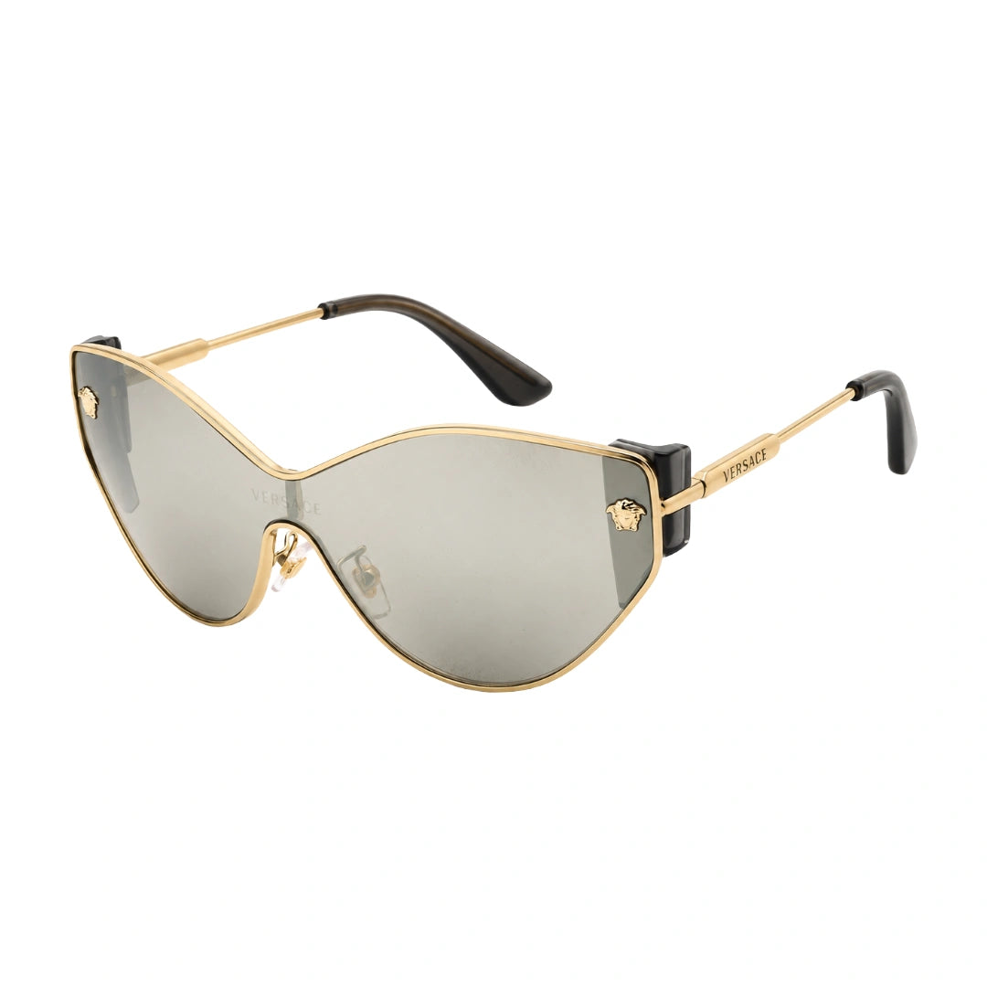 Versace VE2239 | Cat-Eye Shield Sunglasses with Gold-Tone Frame