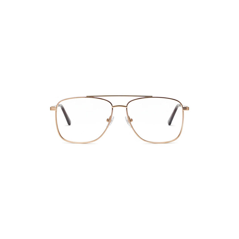 Voyager Optical Frame - Gold Metal Aviator Eyeglasses with Double Bridge-zoom-1
