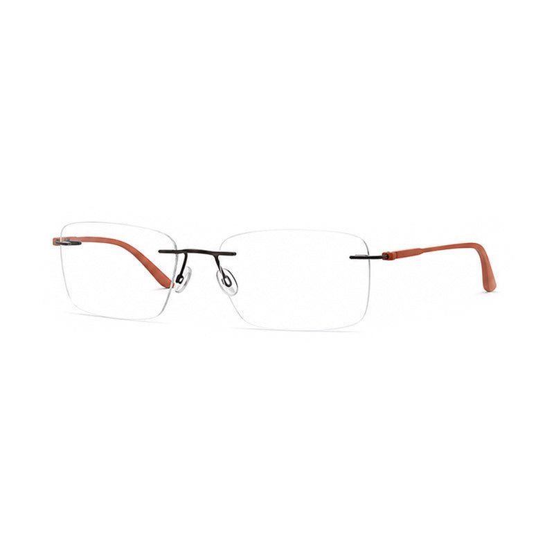 Warm Terracotta Temple Rimless Eyeglasses - Sophisticated Lightweight Frame-zoom-2