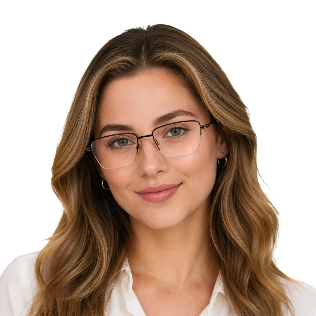 Zoe Miller ZM7537 – Half-Rim Rectangular Metal Eyeglasses | Premium Frame for Men & Women-6