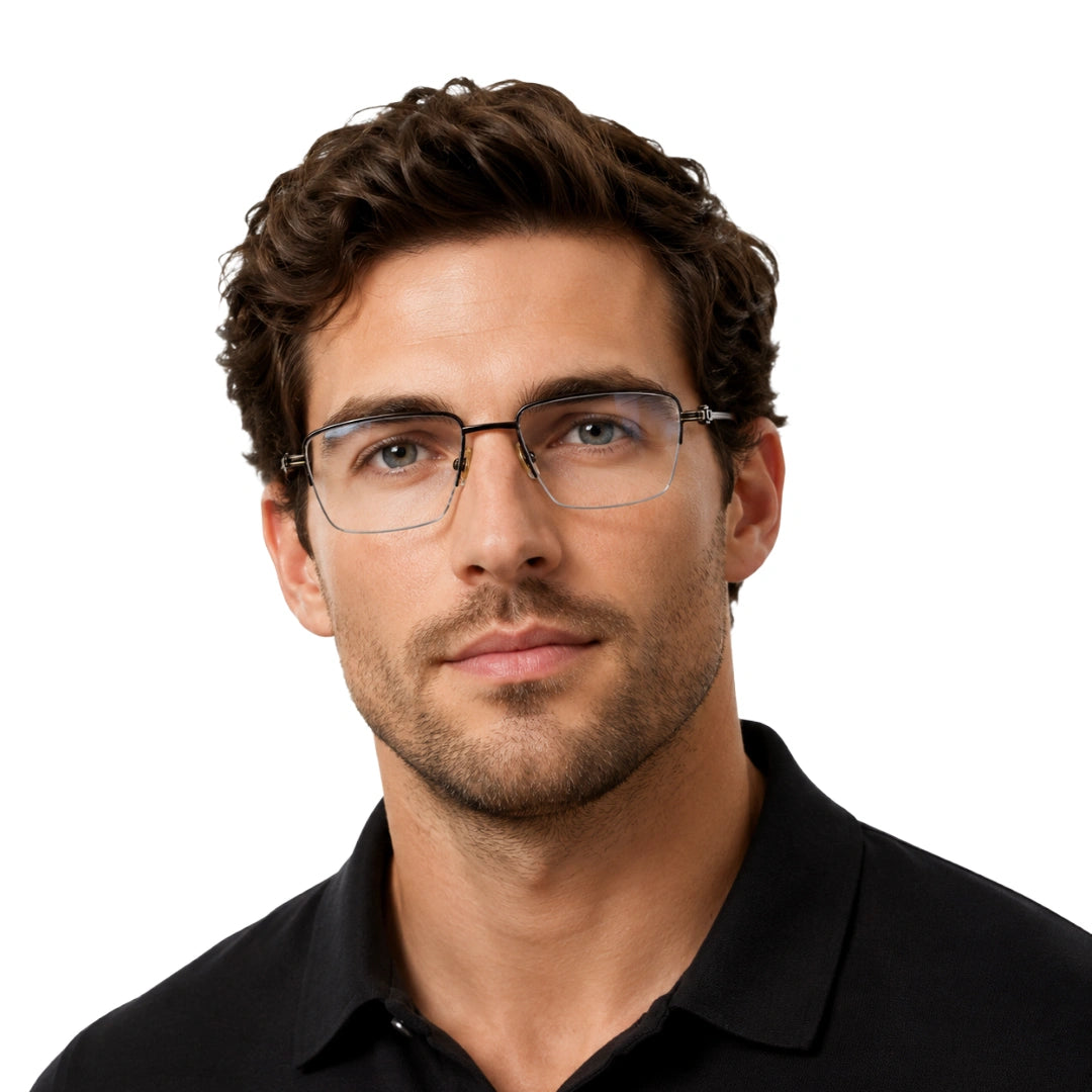 Zoe Miller ZM7537 – Half-Rim Rectangular Metal Eyeglasses | Premium Frame for Men & Women-7