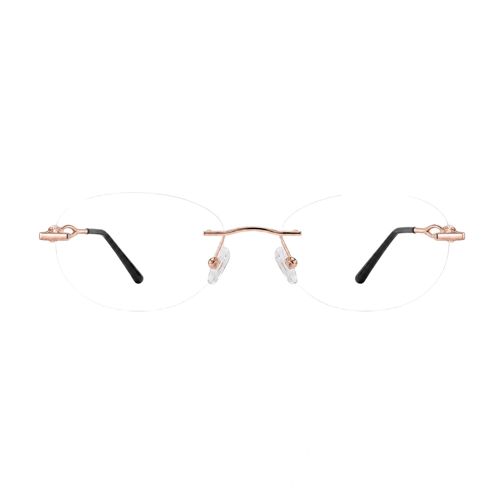 Zoe Miller ZMA-9156 | Rimless Oval Filigree Prescription Eyeglasses