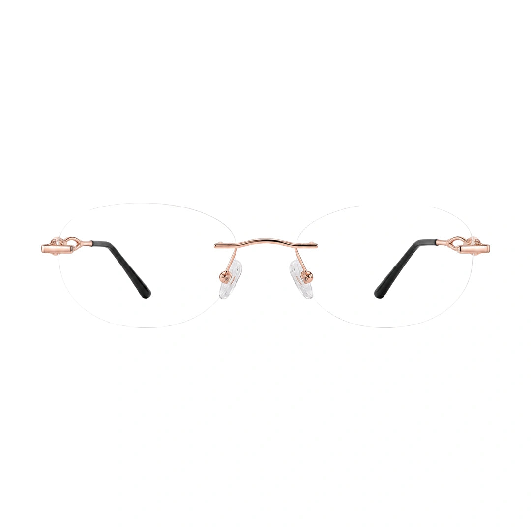 Zoe Miller ZMA-9156 | Rimless Oval Filigree Prescription Eyeglasses-1