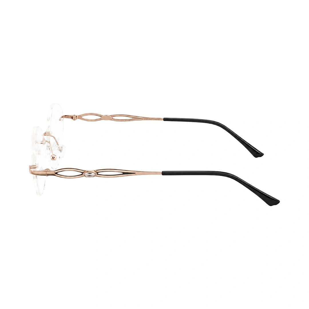 Zoe Miller ZMA-9156 | Rimless Oval Filigree Prescription Eyeglasses-zoom-3