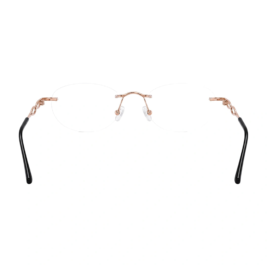 Zoe Miller ZMA-9156 | Rimless Oval Filigree Prescription Eyeglasses-4