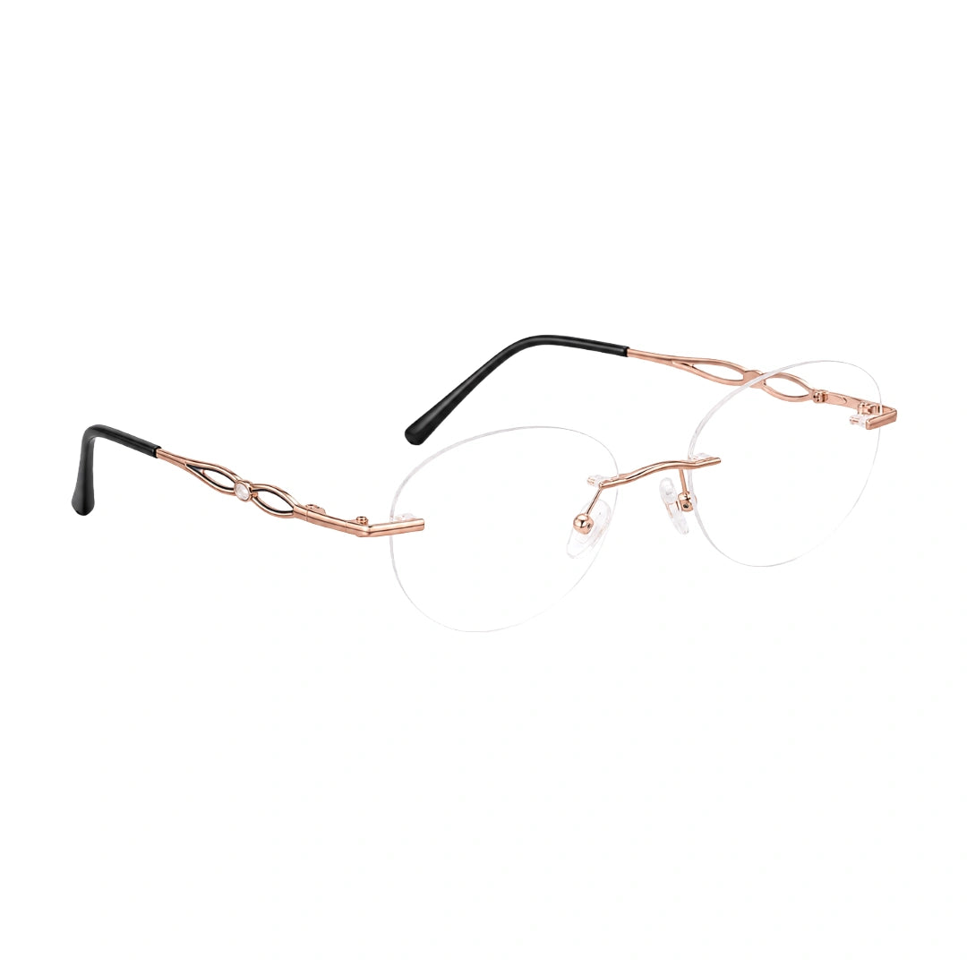 Zoe Miller ZMA-9156 | Rimless Oval Filigree Prescription Eyeglasses-zoom-5