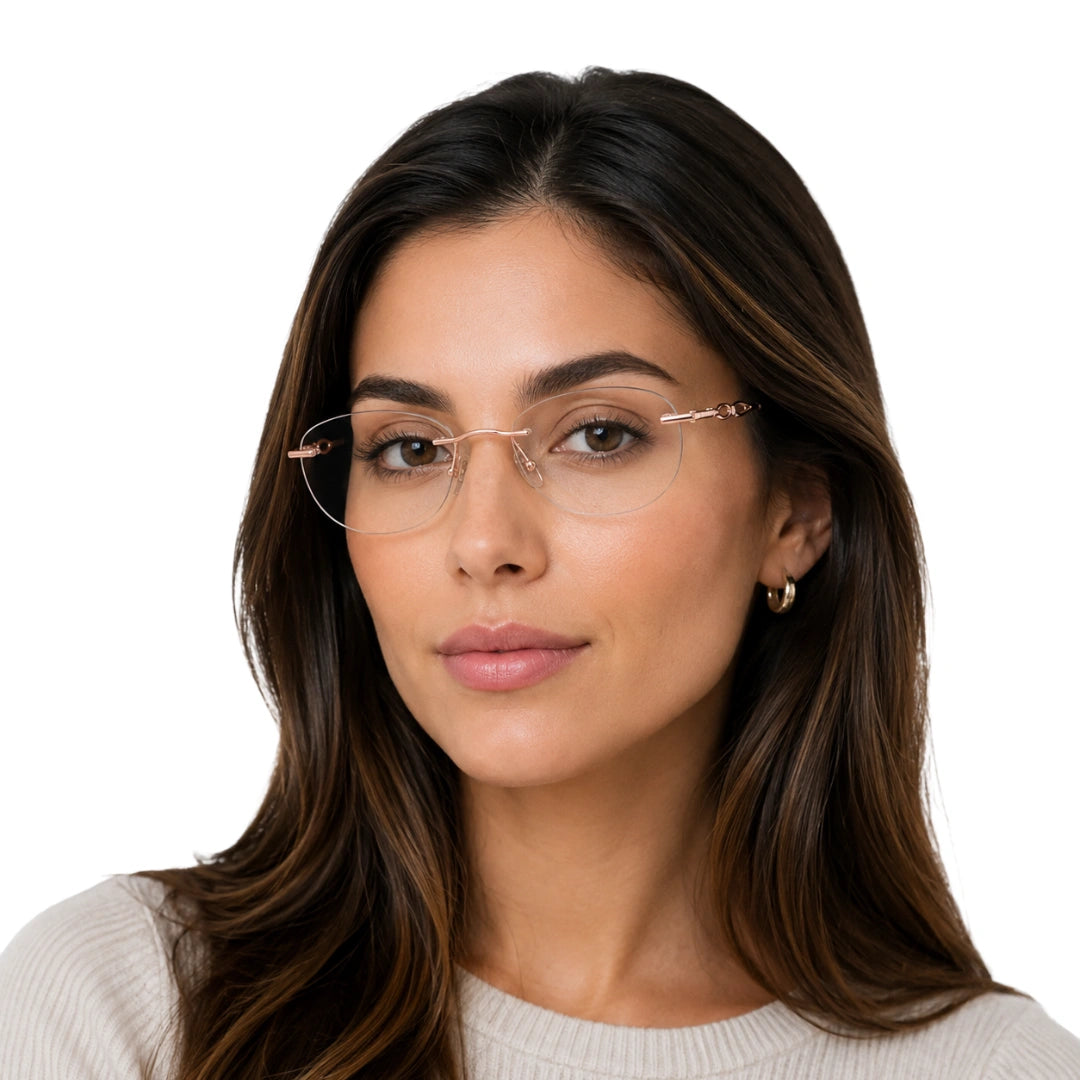 Zoe Miller ZMA-9156 | Rimless Oval Filigree Prescription Eyeglasses-zoom-6