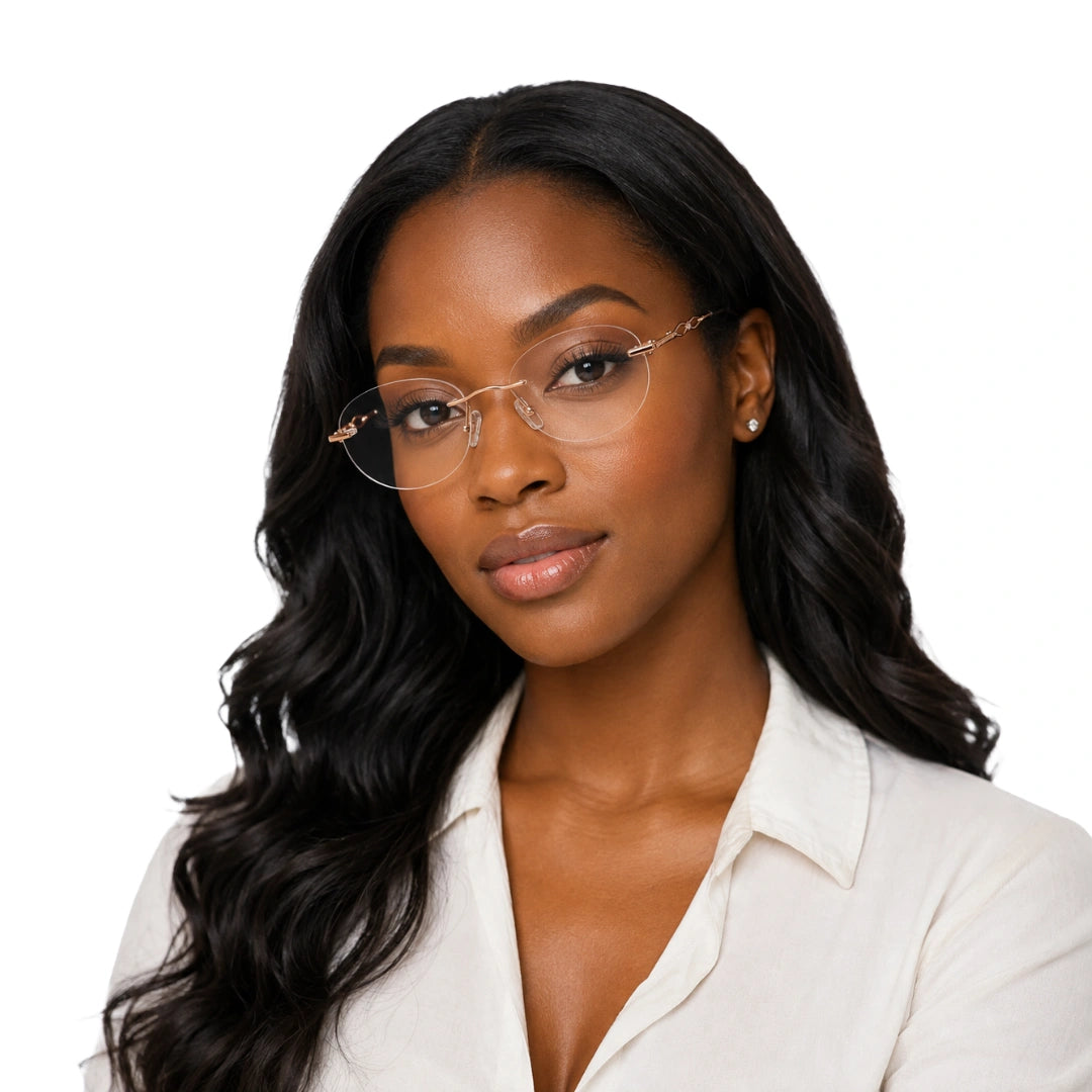 Zoe Miller ZMA-9156 | Rimless Oval Filigree Prescription Eyeglasses-zoom-8