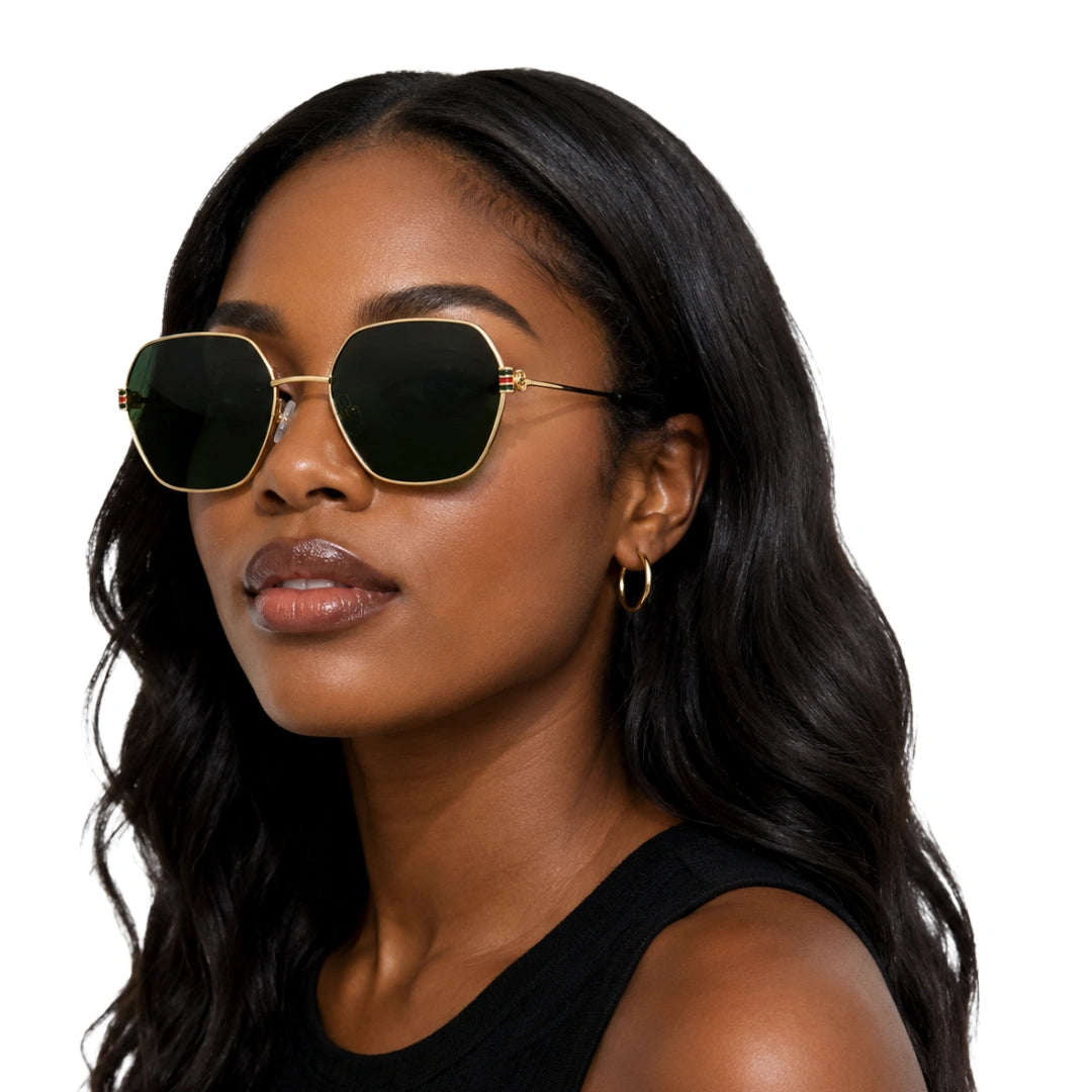 Zoe Miller ZMS6018 | Geometric Metal Sunglasses | Hexagonal Frame-8