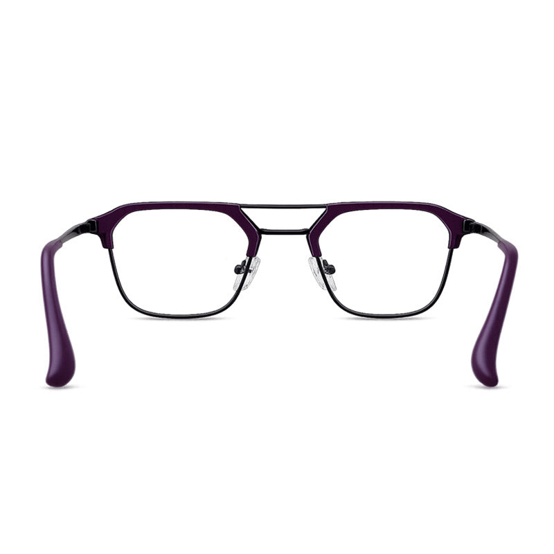 GT Eyewear Modern Geometric Semi-Rimless Double Bridge Rectangle Frame-zoom-5