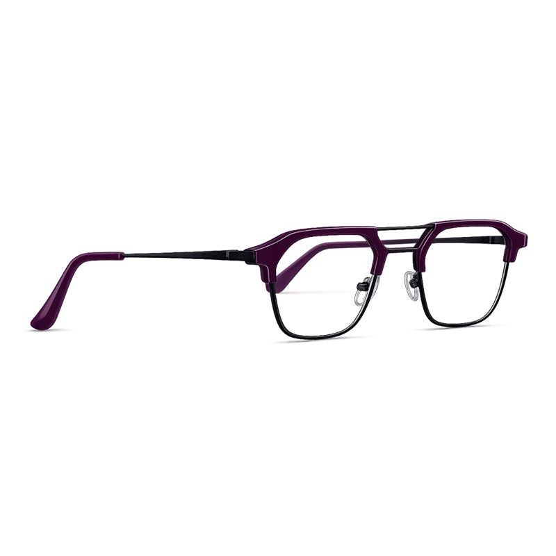 GT Eyewear Modern Geometric Semi-Rimless Double Bridge Rectangle Frame-3
