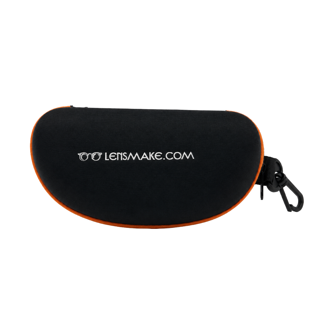 Lensmake Zipper Glasses Pouch — Black with Orange Zip-zoom-1