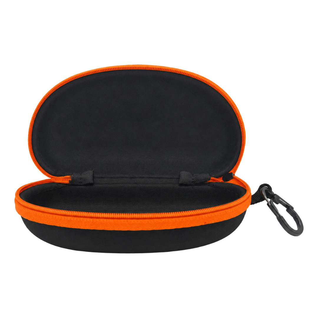Lensmake Zipper Glasses Pouch — Black with Orange Zip