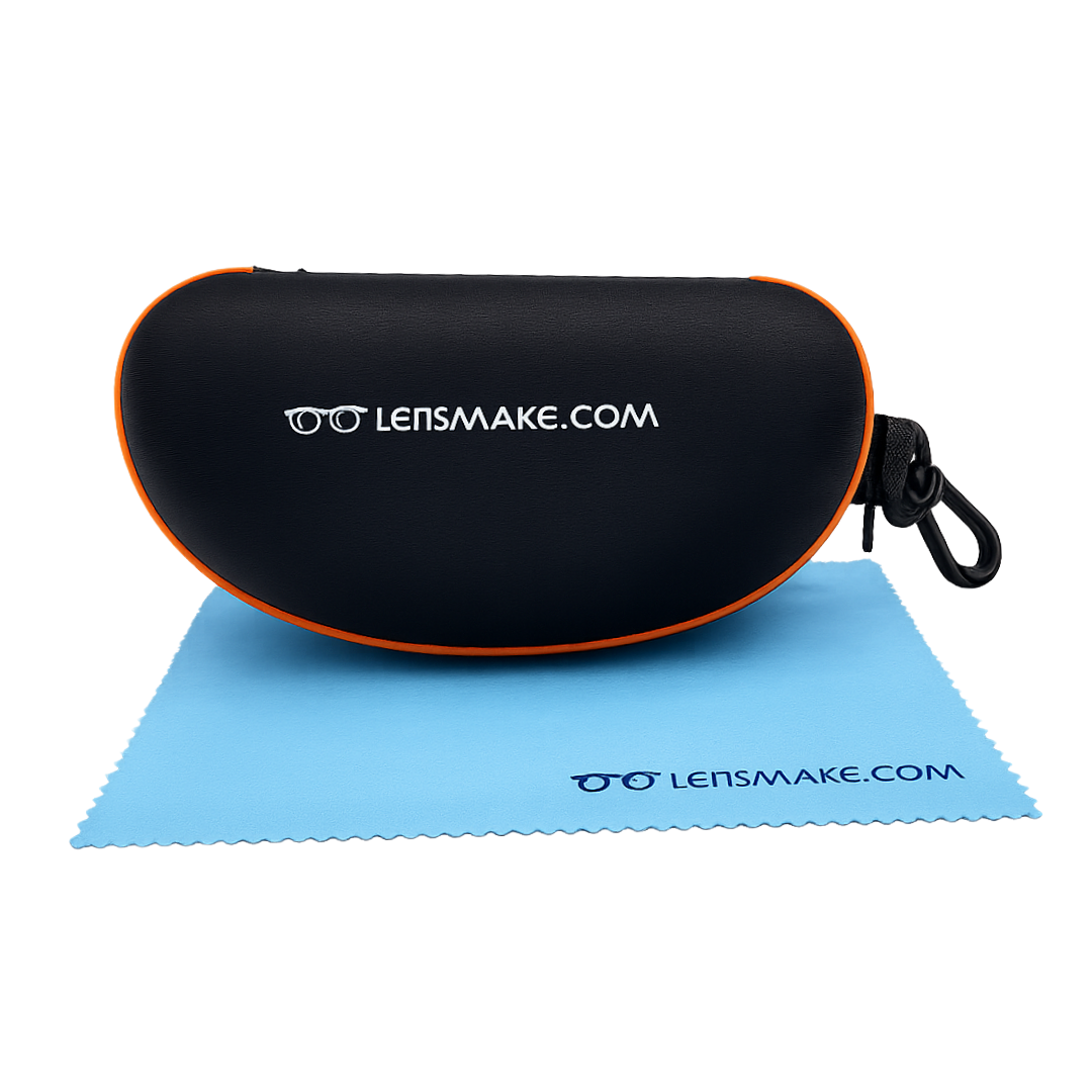 Lensmake Zipper Glasses Pouch — Black with Orange Zip-zoom-3