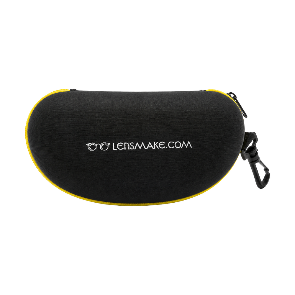 Lensmake Zipper Glasses Pouch — Black with Yellow Zip
