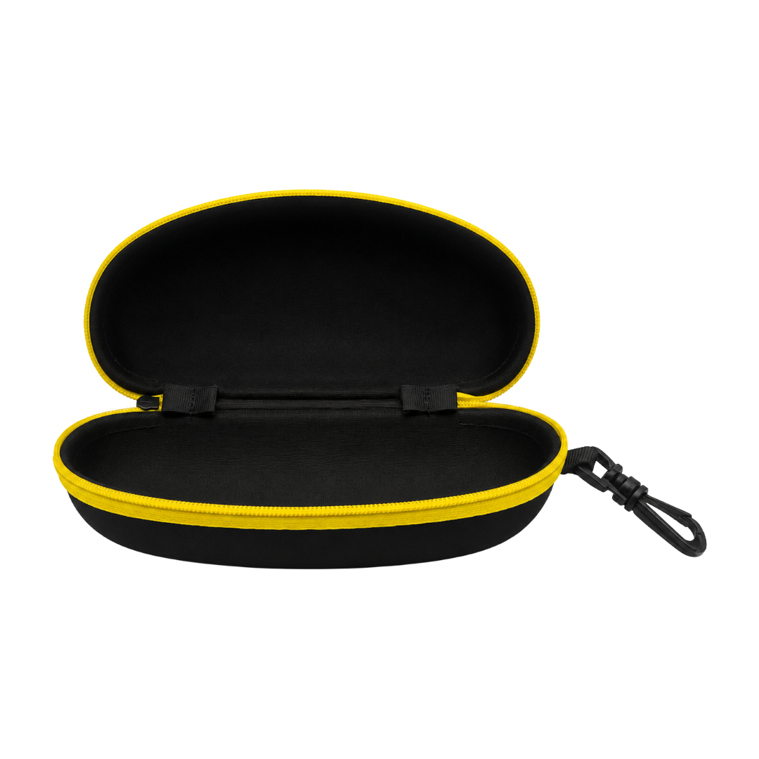 Lensmake Zipper Glasses Pouch — Black with Yellow Zip