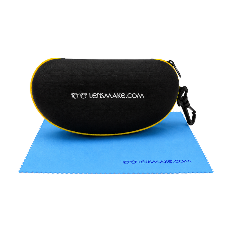 Lensmake Zipper Glasses Pouch — Black with Yellow Zip-zoom-