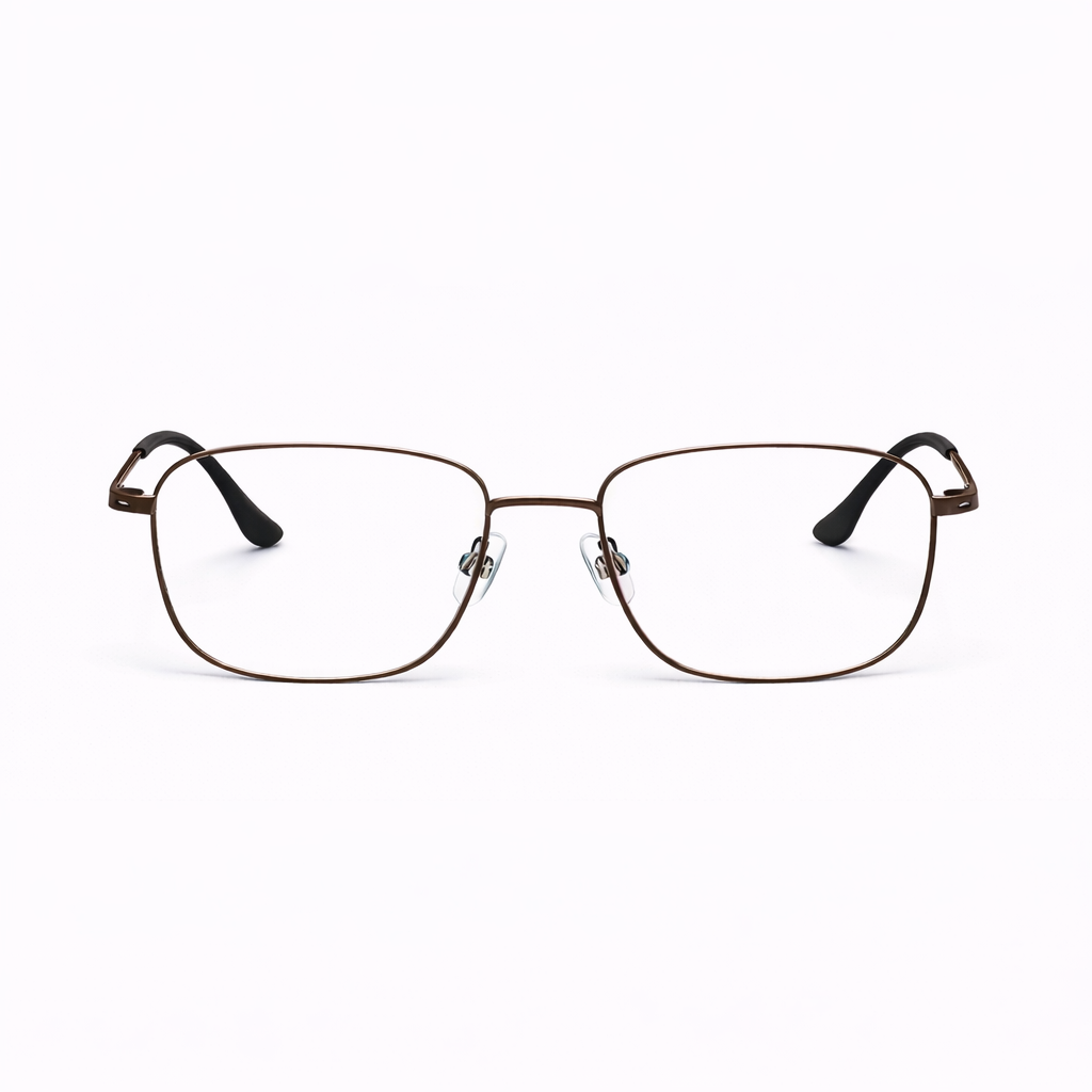 Premium Metal Rectangle Eyeglasses - Gunmetal Full-Rim Classic Frame-11