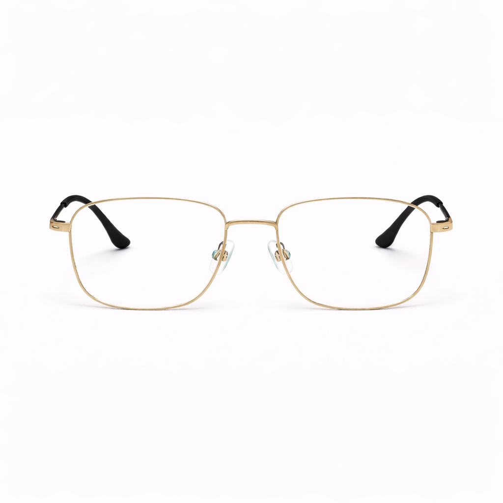 Premium Metal Rectangle Eyeglasses - Gunmetal Full-Rim Classic Frame-12