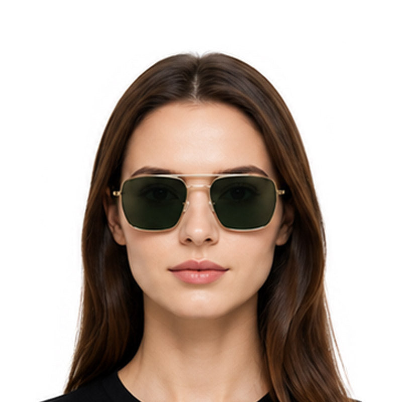 Zoe Miller – ZMS 6013 Premium Gold Green Hexagon Sunglasses-7