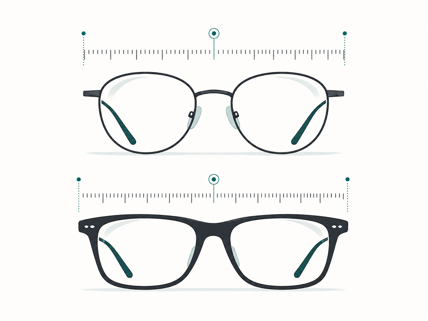 Compare frame width using your current glasses